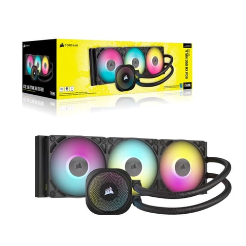 Corsair iCUE LINK TITAN RX RGB Processor All-in-one liquid cooler 12 cm Black 1 pc(s) at Wasserman.eu