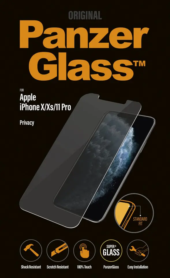 ⁨PanzerGlass Apple iPhone X/Xs/11 Pro Standard Fit Privacy⁩ at Wasserman.eu