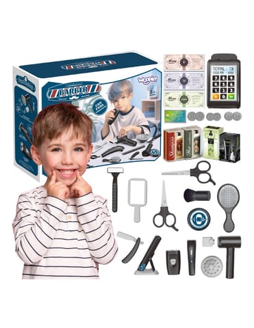 ⁨WOOPIE Barber Zestaw Fryzjerski dla Dzieci Salon Stylizacji 24el.⁩ w sklepie Wasserman.eu