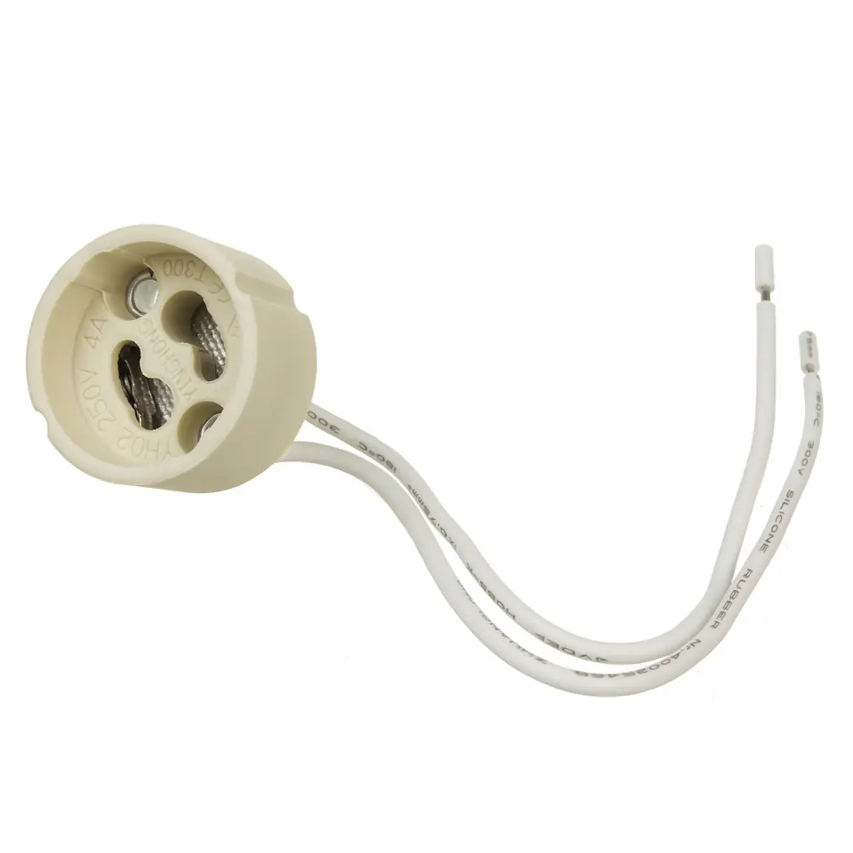 ⁨Maclean connection socket, Ceramic holder GU10, 250V~, Max. rated current 2A, Wire length 14cm, MCE428⁩ at Wasserman.eu