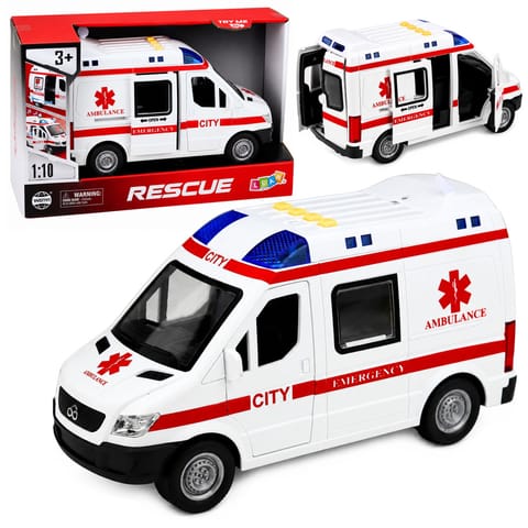 ⁨Karetka Pogotowia Ambulans Nosze Napęd Światła Dźwięki Biała 1:10⁩ w sklepie Wasserman.eu