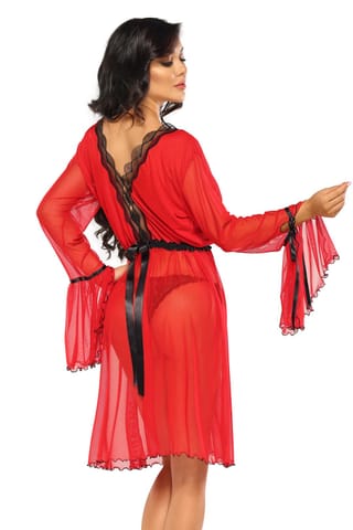 ⁨Valentina peignoir (Red, Size S/M)⁩ at Wasserman.eu