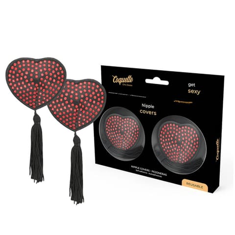 ⁨COQUETTE CHIC DESIRE - NIPPLE COVERS HEART BLACK / RED⁩ w sklepie Wasserman.eu