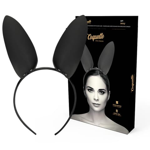 ⁨Coquette Chic Desire Opaska z Uszami Krolika Skora Wegańska Czarna⁩ w sklepie Wasserman.eu