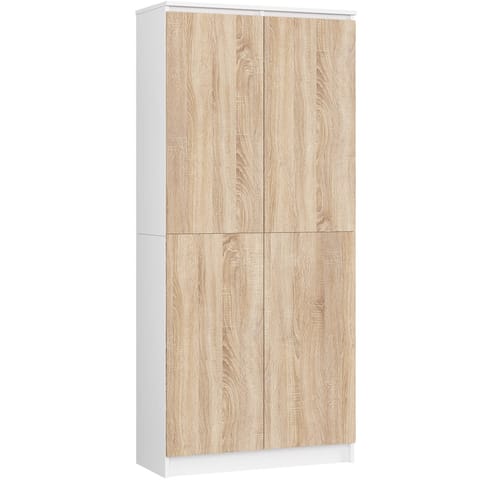 ⁨OFFICE RACK WARDROBE R 80 cm CLP 2 DOORS 8 SHELVES WHITE / SONOMA⁩ at Wasserman.eu