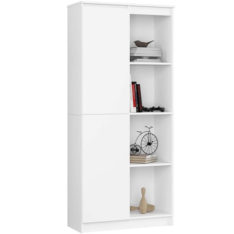 ⁨OFFICE RACK R 80 cm CLP 1 DOOR 4 SHELVES WHITE⁩ at Wasserman.eu