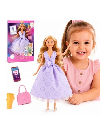 ⁨WOOPIE ROYAL Lalka Lily Długie Blond Włosy 30 cm Lawendowa Suknia Akcesoria⁩ w sklepie Wasserman.eu