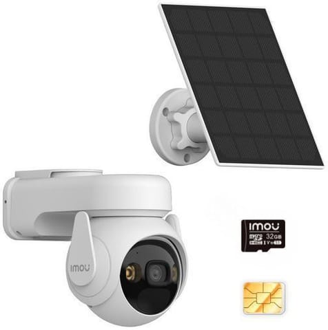 ⁨Kamera IP Imou AOV PT Kit 5MP 2.4GHz Wi-Fi i 4G z panelem solarnym, kartą pamięci 32GB i kartą SIM⁩ w sklepie Wasserman.eu