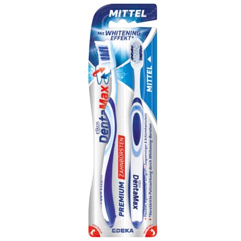 ⁨Elkos DentaMax Premium Szczoteczki do Zębów Średnie 2 szt.⁩ w sklepie Wasserman.eu