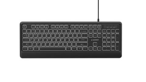 ⁨Klawiatura multimedialna z podświetleniem USB (A+C) Gembird KB-UML-04 1.8m czarna⁩ w sklepie Wasserman.eu