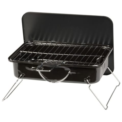 ⁨Grill węglowy przenośny, stalowy, do ogrodu i na taras, 37x27x17 cm⁩ w sklepie Wasserman.eu