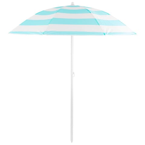 ⁨Parasol plażowy biało-niebieski, stalowy, z nachyleniem, średnica 180 cm, wysokość 200 cm, maszt 32 mm⁩ w sklepie Wasserman.eu