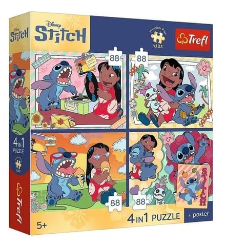 ⁨Puzzle 4x88 Kosmiczny Stitch TREFL⁩ w sklepie Wasserman.eu