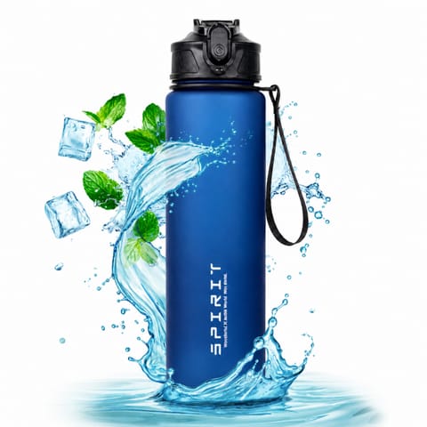 ⁨Butelka na wodę, sportowy bidon z miarką 750ML, matowy granat BD51⁩ w sklepie Wasserman.eu