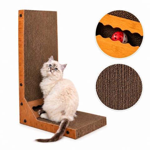 ⁨Drapak dla kota tekturowy z zabawką piłką XL 40x26x60cm KOT11⁩ w sklepie Wasserman.eu