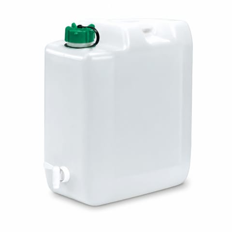 ⁨Kanister na wodę pitną z kranikiem i odpowietrznikiem, tworzywo HDPE, 20L⁩ w sklepie Wasserman.eu