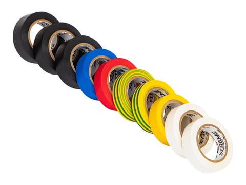 ⁨Taśma izolacyjna klejąca 0,13mm/15mm/10m - MIX 10szt⁩ w sklepie Wasserman.eu