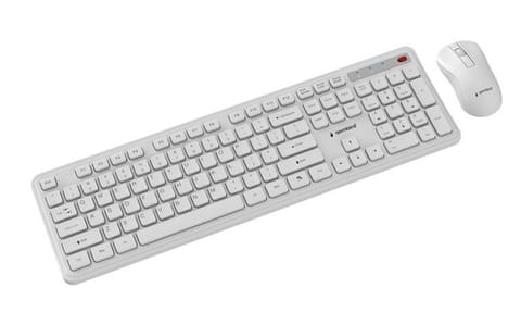 ⁨Zestaw bezprzewodowy klawiatura i mysz Gembird KBS-WPS-01-W biały⁩ w sklepie Wasserman.eu