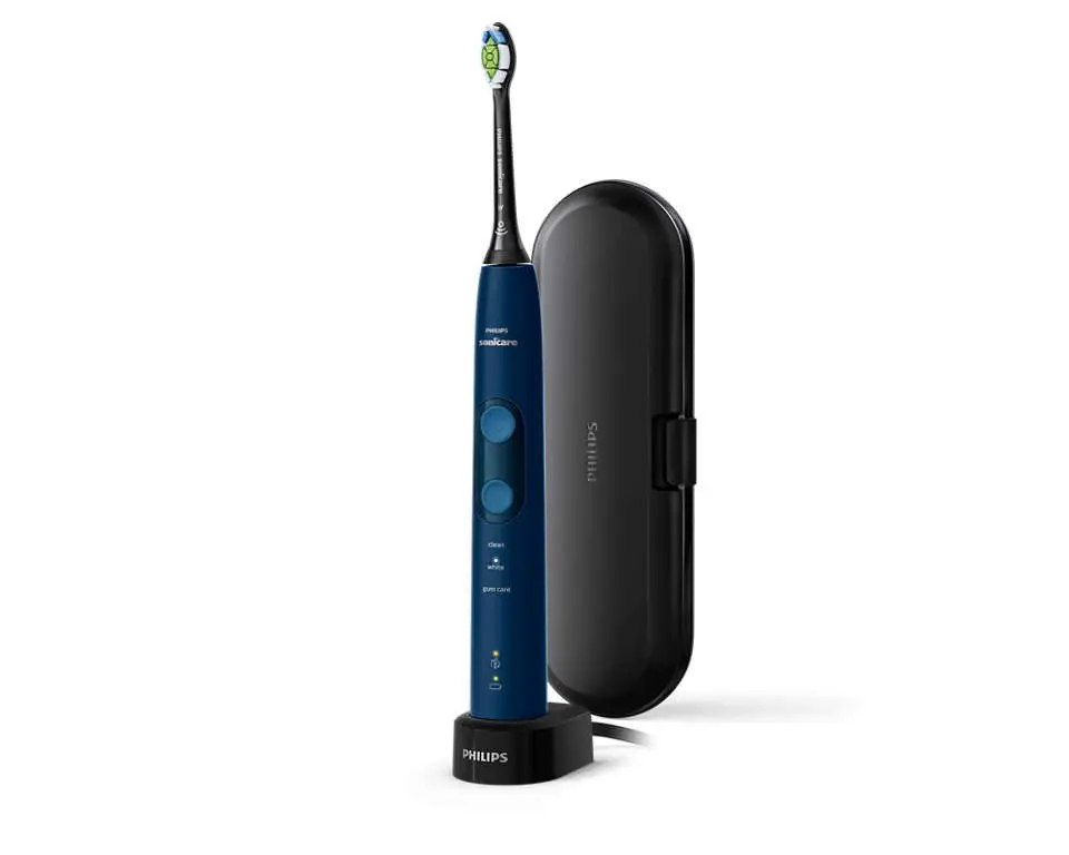 ⁨Philips ProtectiveClean 5100 Electric toothbrush HX6851/53 For adults, Number of heads 2, Dark Blue, Number of teeth brushing mo⁩ at Wasserman.eu