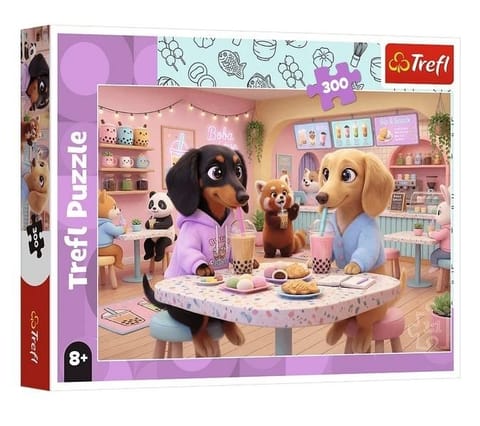 ⁨Puzzle 300 jamniki w kawiarni TREFL⁩ w sklepie Wasserman.eu