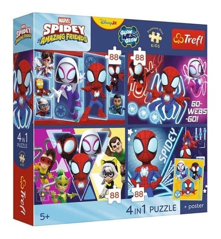 ⁨Puzzle 4w1 Spidey + plakat TREFL⁩ w sklepie Wasserman.eu