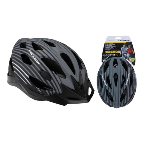 ⁨Dunlop - Kask rowerowy MTB regulowany rozmiar M 55-58 cm (Szaro-Czarny)⁩ w sklepie Wasserman.eu
