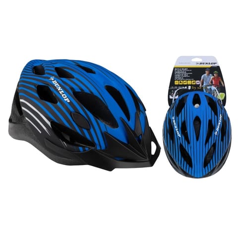 ⁨Dunlop - Kask rowerowy MTB regulowany rozmiar M 55-58 cm (Niebiesko-Czarny)⁩ w sklepie Wasserman.eu