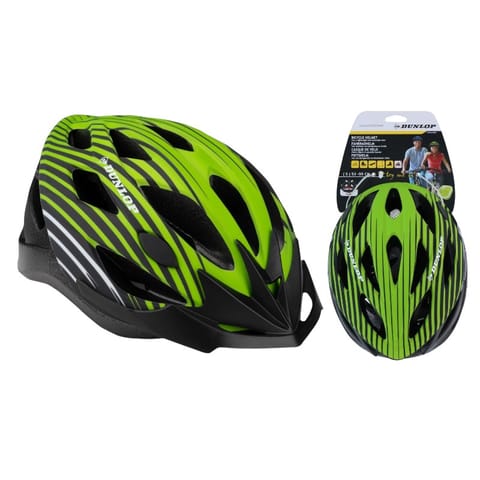 ⁨Dunlop - Kask rowerowy MTB regulowany rozmiar M 55-58 cm (Zielono-Czarny)⁩ w sklepie Wasserman.eu