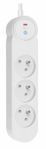 ⁨Przedłużacz ART z wyłącznikiem-3 gniazda-biały-1,5m-16A-3x1,5mm2⁩ w sklepie Wasserman.eu