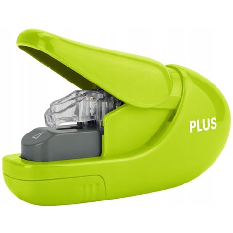 ⁨Zszywacz bezszywkowy SL-106AB zielony 5k 31146 PLUS (zszywa bez zszywek)⁩ w sklepie Wasserman.eu