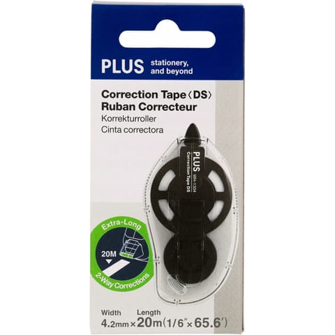 ⁨Korektor w taśmie DS WH-1304 czarny 4.2mm x 20m 49573 PLUS⁩ w sklepie Wasserman.eu