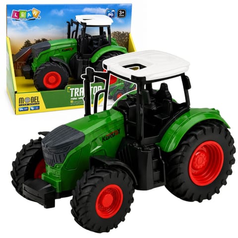 ⁨Traktor Rolniczy Farmerski Gospodarski Gumowe Koła Biało Zielony 1:24⁩ w sklepie Wasserman.eu