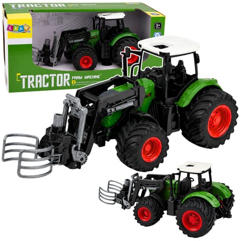 ⁨Traktor Rolniczy Farmerski z Chwytakiem Do Bel Gumowe Koła Zielony 1:24⁩ w sklepie Wasserman.eu