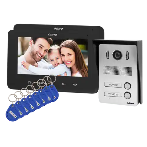 ⁨2-Familien-Video-Türsprechanlage, Farbe, LCD 7", mit Proximity-Schlüsselringleser, Gegensprechanlage, Aufputzgerät, INDI MULTI N⁩ im Wasserman.eu