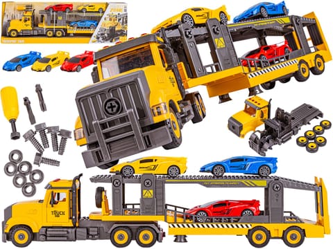 ⁨Ciężarówka do rozkręcania i skręcania Laweta Transporter + Samochody Auta⁩ w sklepie Wasserman.eu
