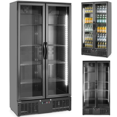 ⁨Lodówka chłodziarka barowa 2-drzwiowa 8 półek LED 384 l 365 W⁩ w sklepie Wasserman.eu