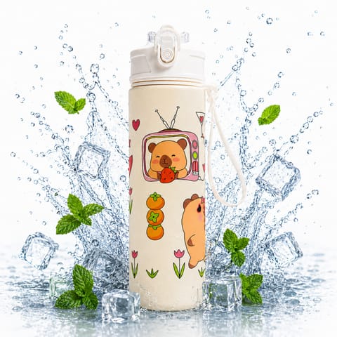 ⁨Butelka na wodę, bidon z rurką i ustnikiem 800ml KAPIBARA BD66⁩ w sklepie Wasserman.eu