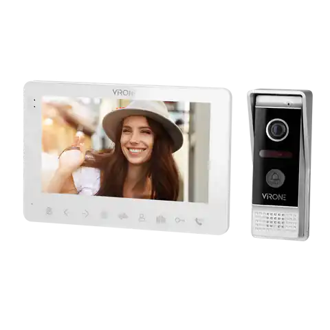 ⁨Zestaw wideo domofonowy, bezsłuchawkowy, kolor, LCD 7", menu OSD, WI-FI + APP na telefon, sterowanie bramą, biały, VIFAR⁩ w sklepie Wasserman.eu