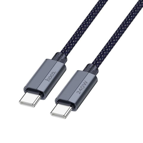 ⁨Kabel USB C do USB C Hoco QC3.0 PD 5A 240W 1,8 m U134 ciemny niebieski⁩ w sklepie Wasserman.eu