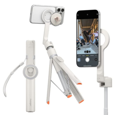 ⁨Spigen S582W MagSafe Bluetooth Selfie Stick Tripod - Statyw na smartfon / uchwyt selfie stick (Dune Beige)⁩ w sklepie Wasserman.eu