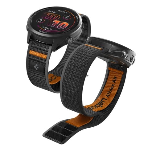 ⁨Spigen Athlex Air - Pasek do Garmin QuickRelease 22 mm (Active Black / Orange)⁩ w sklepie Wasserman.eu