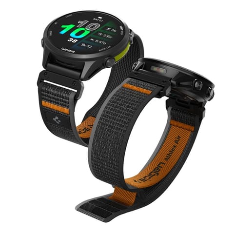 ⁨Spigen Athlex Air - Pasek do Garmin QuickFit 22 mm (Active Black / Orange)⁩ w sklepie Wasserman.eu