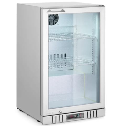 ⁨Lodówka chłodziarka barowa podblatowa 1-drzwiowa LED 75 l 120 W 53x50x84 cm - srebrna⁩ w sklepie Wasserman.eu