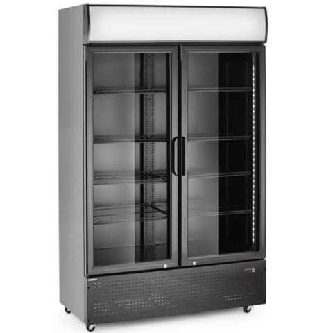 ⁨Lodówka chłodziarka barowa 2-drzwiowa z podświetlanym panelem 512 l 510 W⁩ w sklepie Wasserman.eu