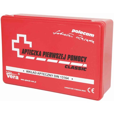 ⁨Apteczka pierwszej pomocy VERA DIN13164 w pudełku⁩ w sklepie Wasserman.eu