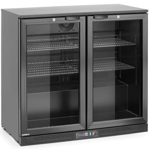 ⁨Lodówka chłodziarka barowa na napoje 2-drzwiowa LED 158 l 160 W 90x53x87 cm⁩ w sklepie Wasserman.eu