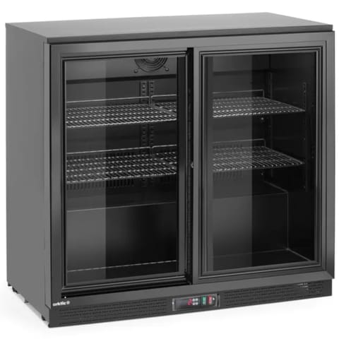 Lodówka chłodziarka barowa z 2 drzwiami suwanymi LED 158 l 160 W 90x52x87 cm w sklepie Wasserman.eu