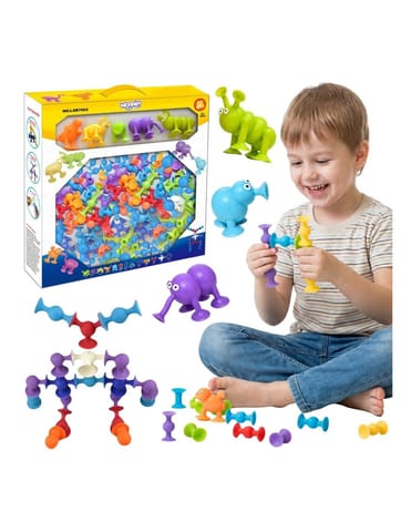 ⁨WOOPIE Klocki Przyssawki Zwariowane Zwierzaki 3D – Edukacyjny Zestaw Konstrukcyjny⁩ w sklepie Wasserman.eu