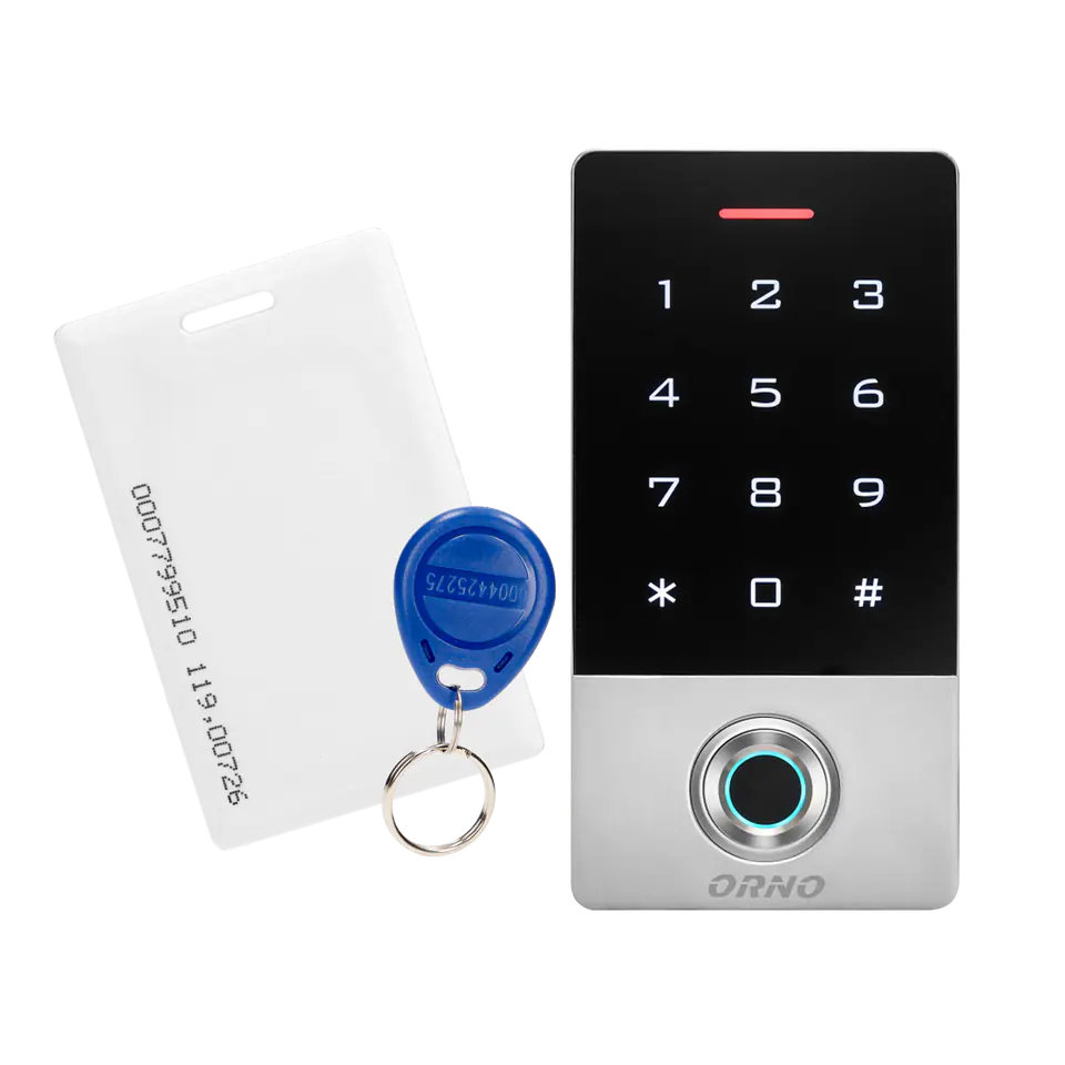 ⁨Touch code lock, with proximity card and key ring reader and fingerprint reader, IP68, 1 3A relay⁩ at Wasserman.eu