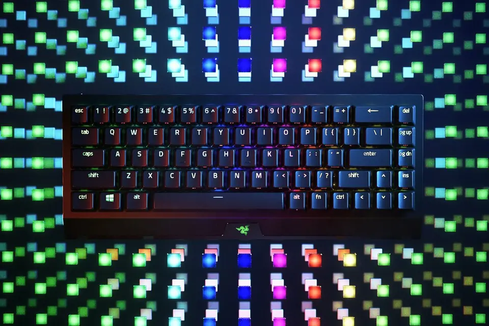 ⁨Razer BlackWidow V3 Mini HyperSpeed Mechanical Gaming Keyboard, RGB LED light, US, Wireless, Black, Yellow Switch⁩ at Wasserman.eu